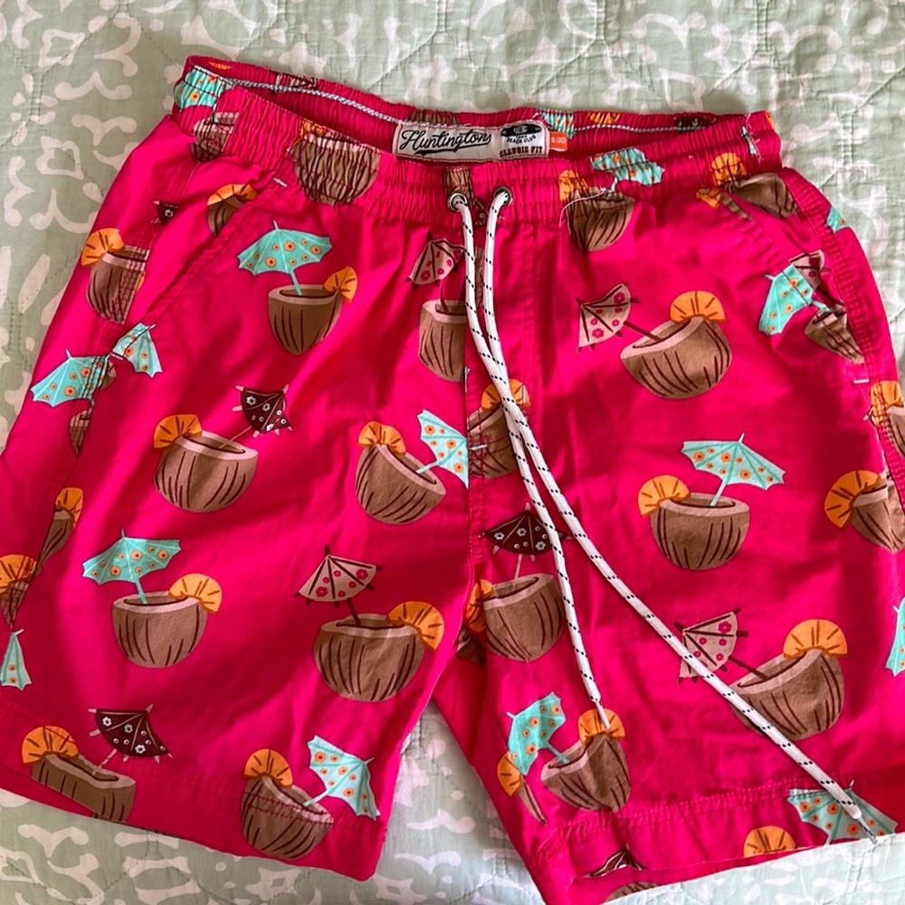 Huntington bathing suit! Small (30).. hot pink with cute coconut drinks!!